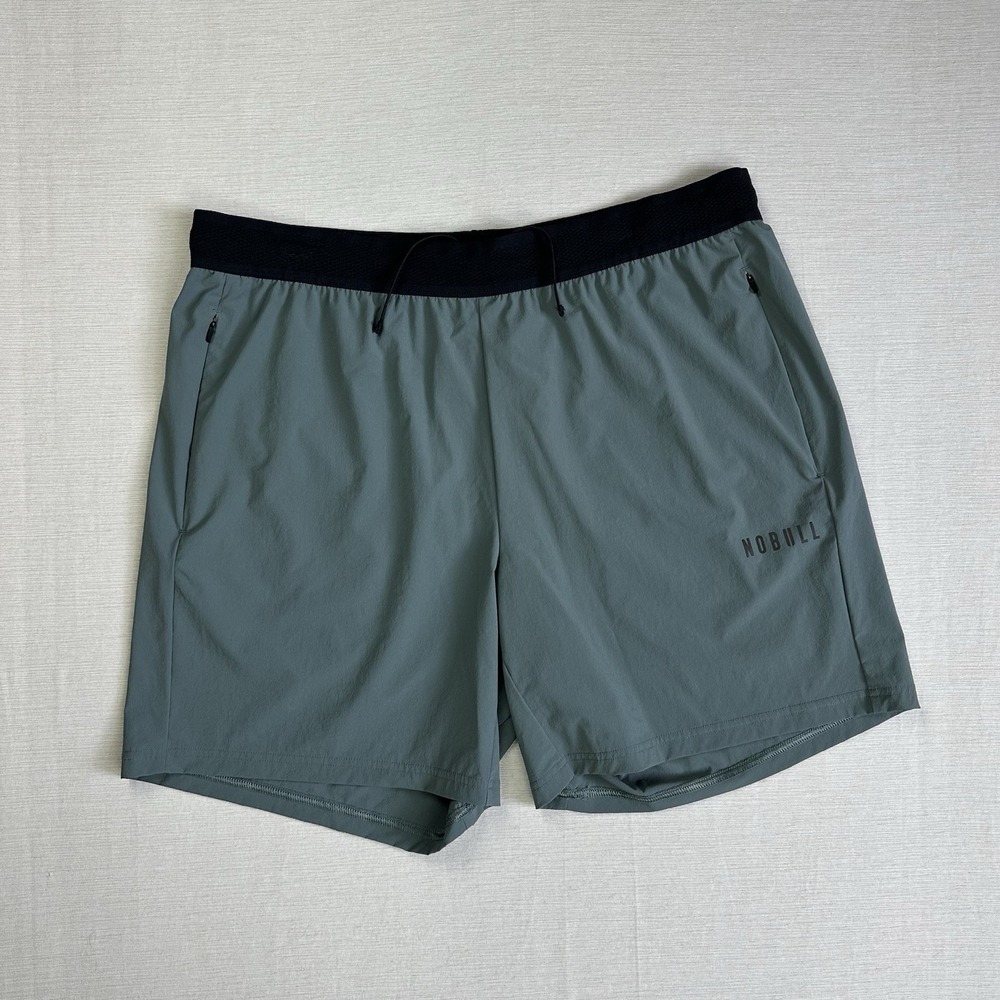 Nobull Training Shorts Unlined 7" Men XL Green Active Performance Drawstring Gym